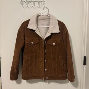 PacSun Brown Corduroy Jacket with Sherpa Lining